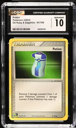Pokemon 2003 Potion EX Ruby & Sapphire 91/109 CGC 10 - Image 1