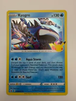 #003/025 Kyogre Holo Rare - Pokemon TCG Celebrations 25th Anniversary 2021 - NM - Image 1