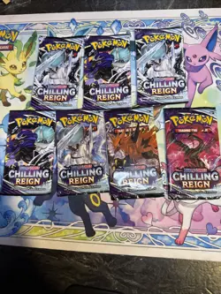 Pokemon Chilling Reign Booster Pack Art Set (7 Packs) BRAND NEW - Image 1
