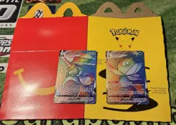McDONALD’s UNUSED Happy Meal Box 25th Pokemon Plus CELEBI + MELMETAL VMAX Cards - Image 1