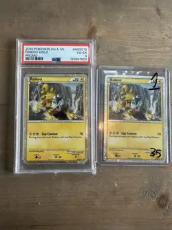 2010 Pokemon HG & SS Raikou - Holo (2) Cards. One Is PSA grades, One Is Not. - Image 1