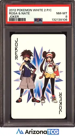 Pokemon 2012 Rosa & Nate Joker Playing Card Pokemon White 2 Playing Card PSA 8 - Image 1