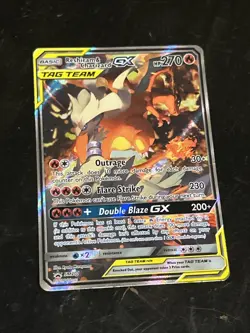 Pokemon TCG Reshiram & Charizard GX SM201 Black Star Promo Tag Team Holo Card - Image 1