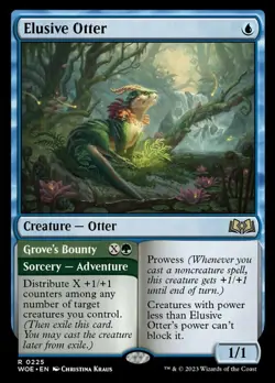 x1 Elusive Otter // Grove's Bounty R MTG Wilds of Eldraine M/NM, English - Image 1