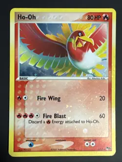 Pokemon Ho-Oh 1/17 Holo Rare Pop Series 5 W/ HOLO BLEED Error - Image 1