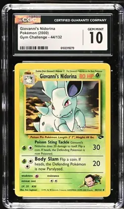 Pokemon Giovanni's Nidorina 2000 Gym Challenge 44/132 CGC 10 - Image 1