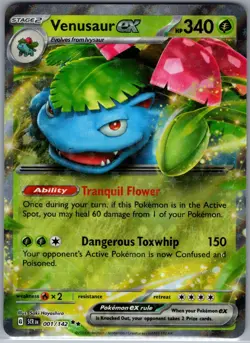 Venusaur ex 001/142 - Pokemon TCG SV07: Stellar Crown - Double Rare (NM) - Image 1
