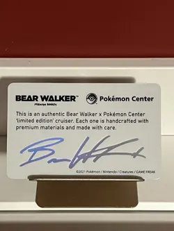 UNGRADED Pokemon Center x Bear Walker Umbreon Skateboard COA - Image 2
