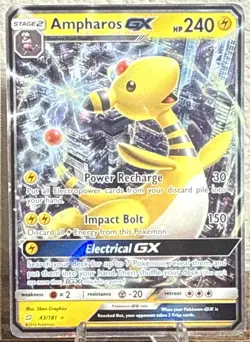 Pokemon TCG Ampharos GX Sun Moon Team Up 43/181 Holo Ultra Rare - Image 1