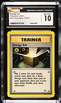 Pokemon 2001 Energy Ark Neo Discovery 75/75 CGC 10 - Image 1