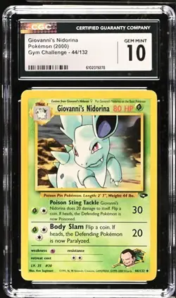 Pokemon Giovanni's Nidorina 2000 Gym Challenge 44/132 CGC 10 - Image 1