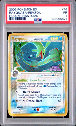 PSA 1 2006 Pokemon EX Holon Phantoms Rayquaza Delta Species Reverse Holo 16/110 - Image 1