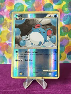 Pokemon TCG - Marill 74/123 - HeartGold & SoulSilver - Common Reverse Holo NM - Image 1