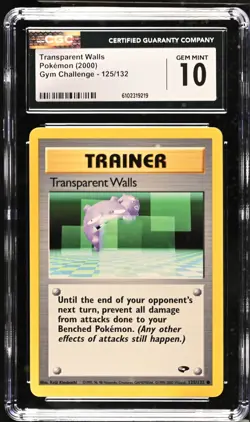 Pokemon 2000 Transparent Walls Gym Challenge 125/132 CGC 10 - Image 1