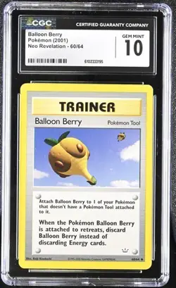 Pokemon Balloon Berry 2001 Neo Revelation 60/64 CGC 10 - Image 1