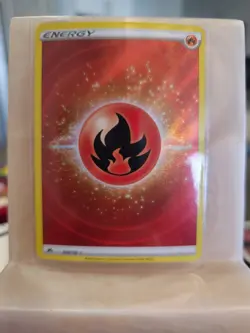 Pokemon TCG Crown Zenith Fire Energy 153/159 Textured Holo Ultra Rare NM MINT - Image 1