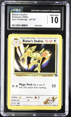 Pokemon Blaine's Dodrio 2000 Gym Challenge 32/132 CGC 10 - Image 1