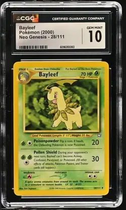 Pokemon Bayleef 2000 Neo Genesis 28/111 CGC 10 - Image 1