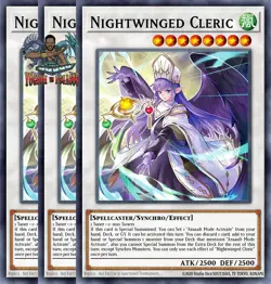 Yugioh! 3x Nightwinged Cleric BPRO-EN038 Super Rare 1st Ed NM - Image 1