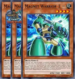 Yugioh! 3x Magnet Warrior Sigma Minus BPRO-EN006 Common 1st Ed NM - Image 1