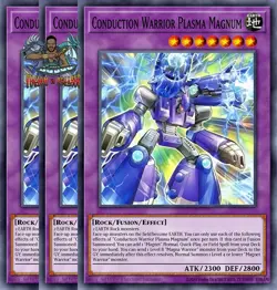 Yugioh! 3x Conduction Warrior Plasma Magnum BPRO-EN034 Super Rare 1st Ed NM - Image 1