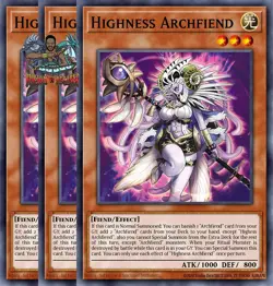 Yugioh! 3x Highness Archfiend BPRO-EN016 Super Rare 1st Ed NM - Image 1