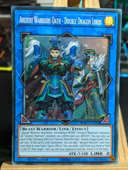 Ancient Warrior Oath - Double Dragon Lords ROTD-EN048 Super Rare LP Yugioh Cards - Image 1