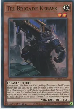 Yugioh Tri-Brigade Kerass PHRA-EN007 Super Rare 1st Edition NM - Image 1