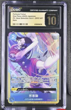 ONE PIECE TCG Perfume Femur OP07-057 R CGC PRISTINE 10 BLACK LABEL Boa Hancock - Image 1