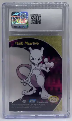 CGC GEM 10 - #150 MEWTWO - 2000 Topps Pokemon - TV Animation Clear Card #PC5 - Image 2