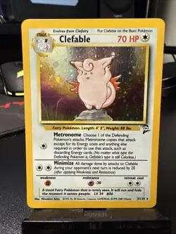 Pokemon TCG Clefable Base Set 2 Holo Unlimited Rare Card 5/130 NM PRINT LINES - Image 1
