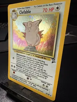 Pokemon TCG Clefable Base Set 2 Holo Unlimited Rare Card 5/130 NM PRINT LINES - Image 2