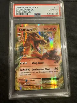 Pokemon TCG Charizard-EX XY Evolutions Holo Rare Card 12/108 PSA 10 Graded - Image 1