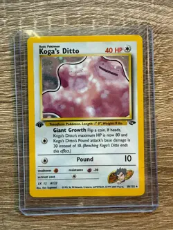 Pokemon 1st Edition Koga's Ditto 10/132 Gym Challenge Holo TCG Card (not PSA) - Image 1