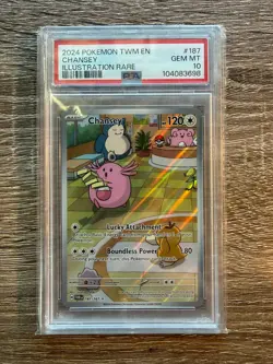 Pokemon Chansey Illustration Rare SV06: 187/167 Twilight Masquerade Holo PSA 10 - Image 1