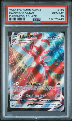 PSA 10 Scizor VMAX #119/189 Pokemon SwSh03: Darkness Ablaze 2020 - Image 1