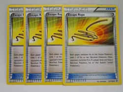 4X Pokemon TCG Escape Rope Primal Clash 127/160 Regular Uncommon 2015 LP - Image 1