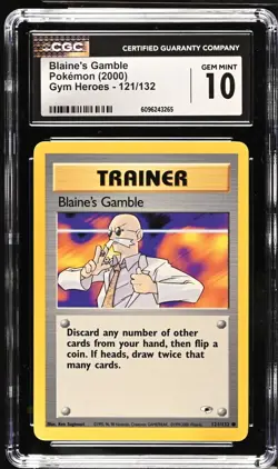 Pokemon 2000 Blaine's Gamble Gym Heroes 121/132 CGC 10 - Image 1
