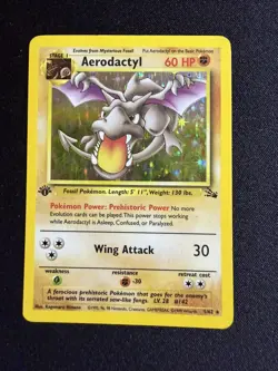 Aerodactyl 1/62 Rare Fossil Holo 1st Edition Pokemon - HP Condition - Image 1