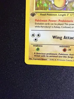 Aerodactyl 1/62 Rare Fossil Holo 1st Edition Pokemon - HP Condition - Image 3