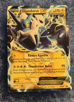 Pokemon Thundurus EX BW 81 Ultra Rare Holo Promo Black & White Lightly Played - Image 1