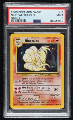 Ninetales Holo Pokemon Base Set 2 PSA 9 MINT 2000 - Image 1