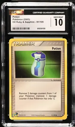 Pokemon 2003 Potion EX Ruby & Sapphire 91/109 CGC 10 - Image 1