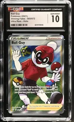 2020 Pokemon Shining Fates Trainer Ball Guy Ultra Rare CGC 10 GEM MINT - Image 1