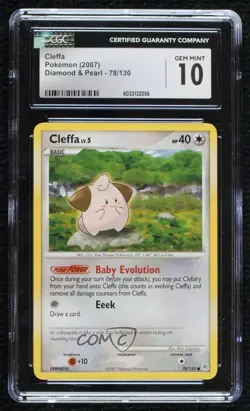 Cleffa Pokemon Diamond & Pearl Base Set CGC 10 Gem Mint 2007 - Image 1