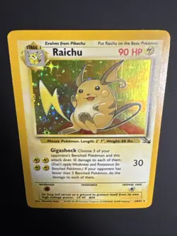 Pokemon Raichu 14/62 Fossil Holo Rare 1999 WOTC Vintage NM - Image 3