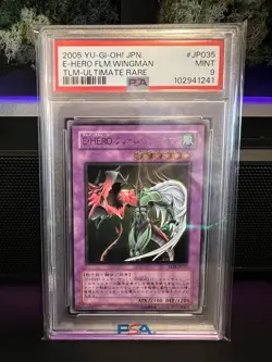 YU-Gi-OH Elemental Hero Flame Wingman PSA 9 2005 TLM-Ultimate Rare Japanese - Image 1