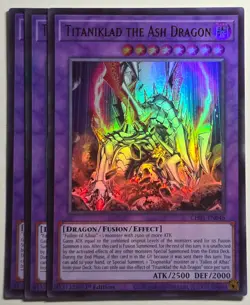 Yugioh x3 Titaniklad the Ash Dragon CH01-EN046 Ultra Rare 1st Edition - Image 1
