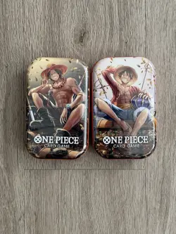 One Piece Tin Pack Set Vol 2 Factory Sealed - Lot x 2 Tins Luffy & Ace - Image 1