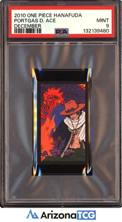 One Piece 2010 Portgas D. Ace December One Piece Hanafuda PSA 9 - Image 1